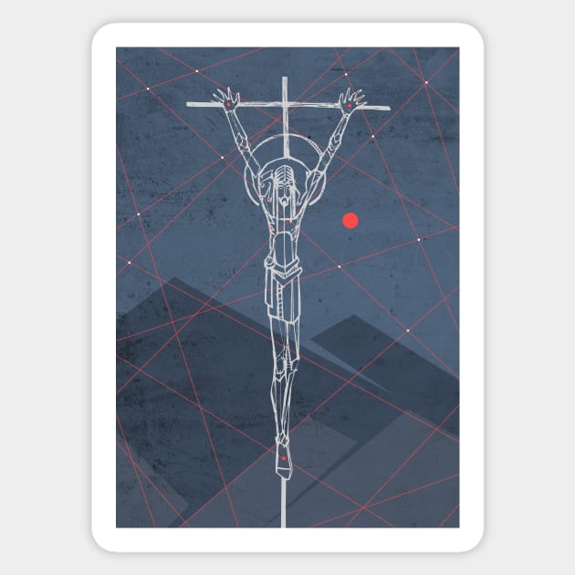 Jesus Christ Good Shepherd at the Crucifixion Sticker by bernardojbp